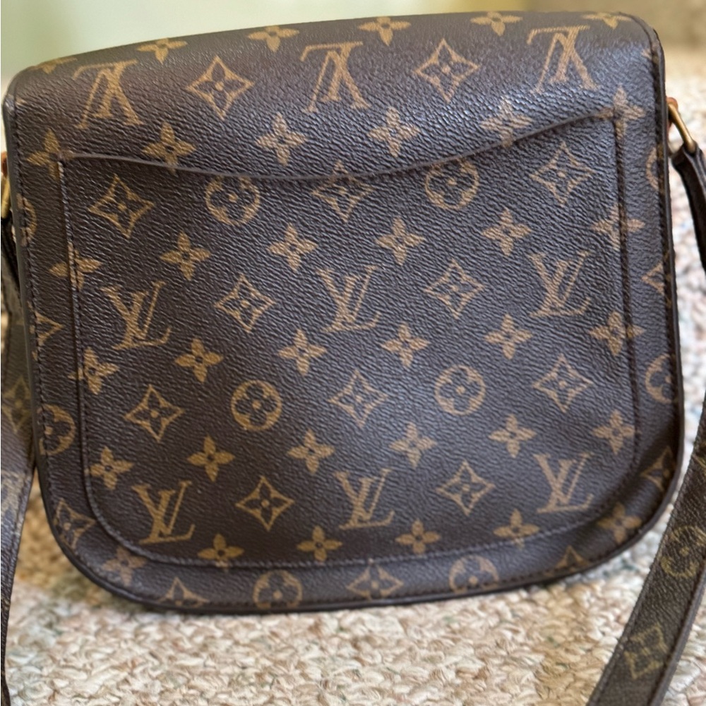 Louis Vuitton Brown Monogram Crossbody Bag with Tan Leather Trim Saint Cloud GM - Picture 9 of 10